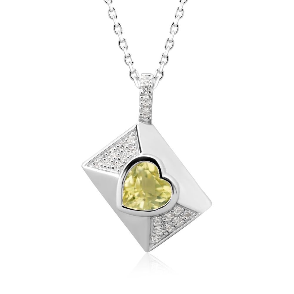 Secret Admirer Lemon Quartz Envelope Necklace - LUO Jewelry #metal_18k white gold