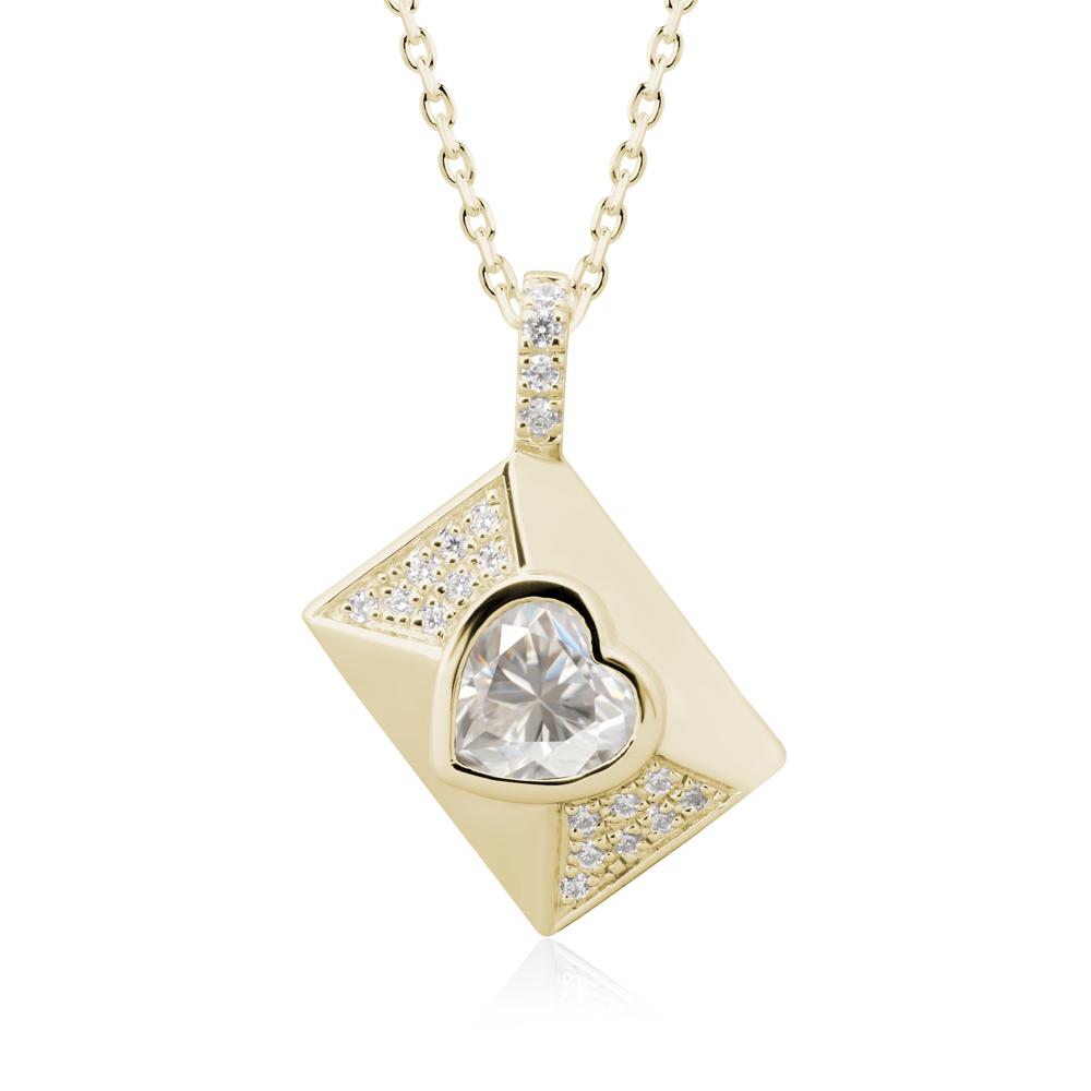 Secret Admirer Moissanite Envelope Necklace - LUO Jewelry #metal_14k yellow gold