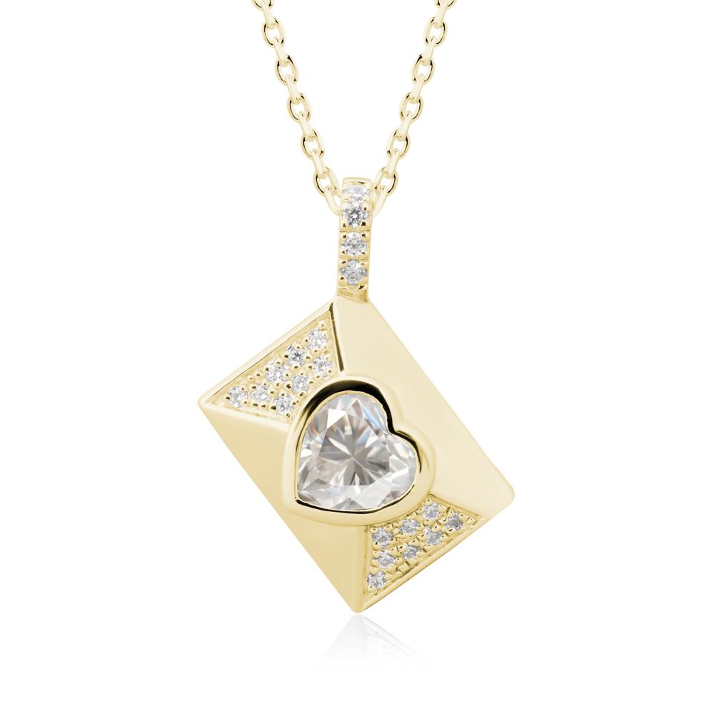 Secret Admirer Moissanite Envelope Necklace - LUO Jewelry #metal_18k yellow gold