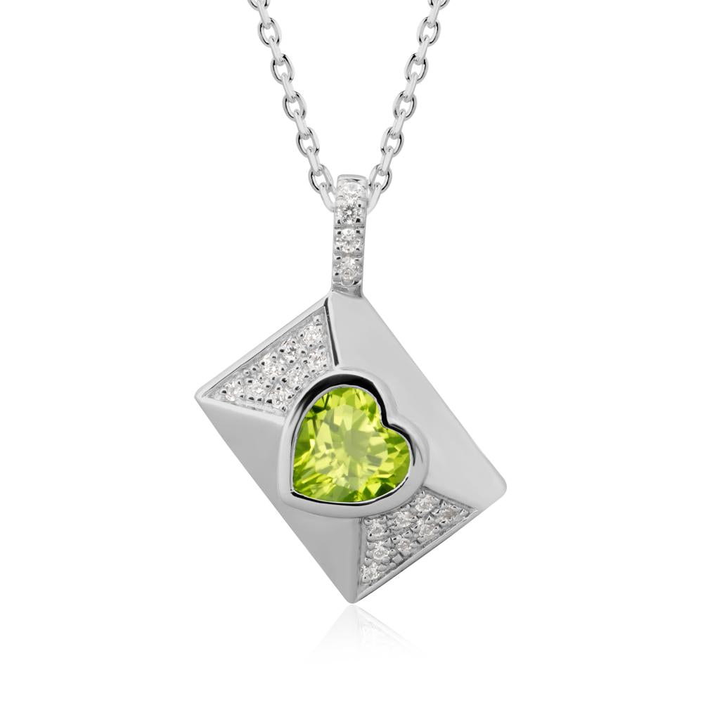 Secret Admirer Peridot Envelope Necklace - LUO Jewelry #metal_platinum