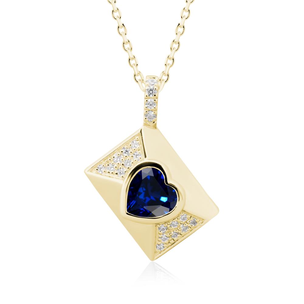 Secret Admirer Sapphire Envelope Necklace - LUO Jewelry #metal_18k yellow gold