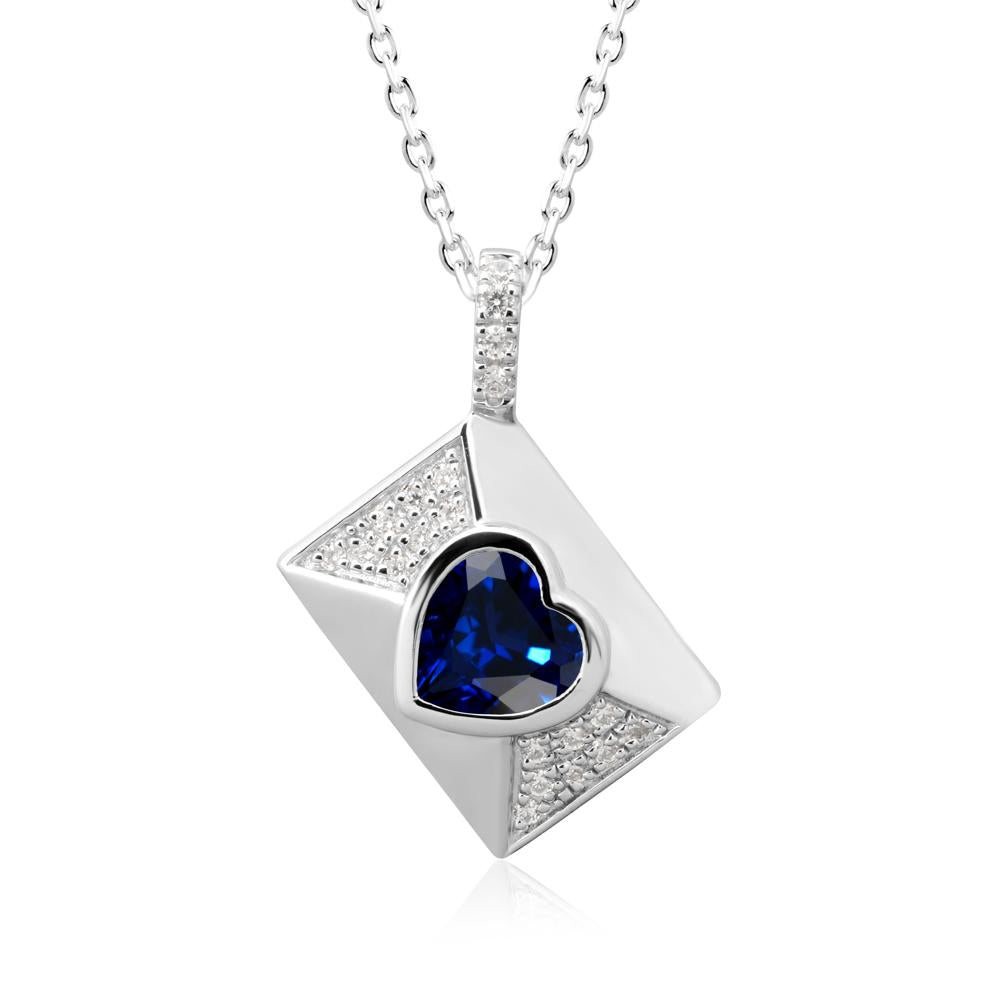 Secret Admirer Sapphire Envelope Necklace - LUO Jewelry #metal_sterling silver