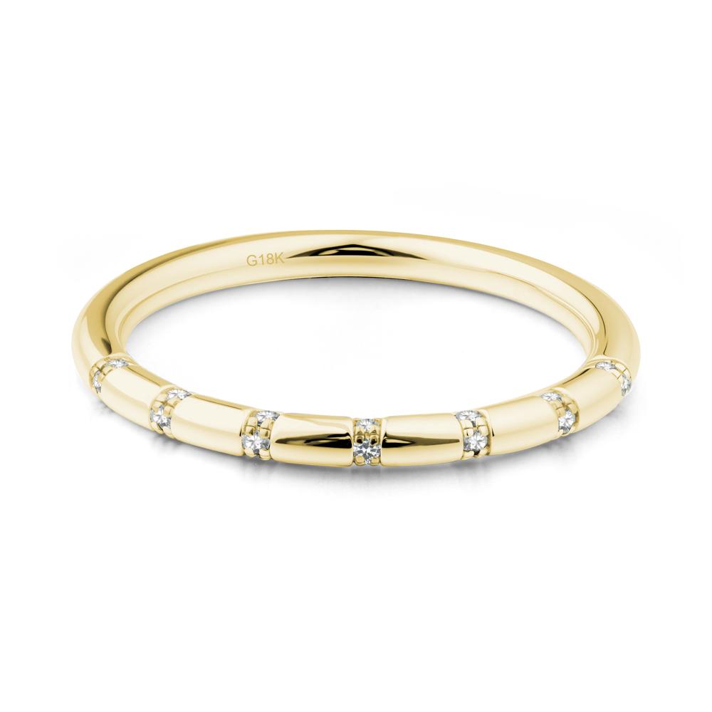 Cubic Zirconia Stackable Wedding Band - LUO Jewelry #metal_18k yellow gold