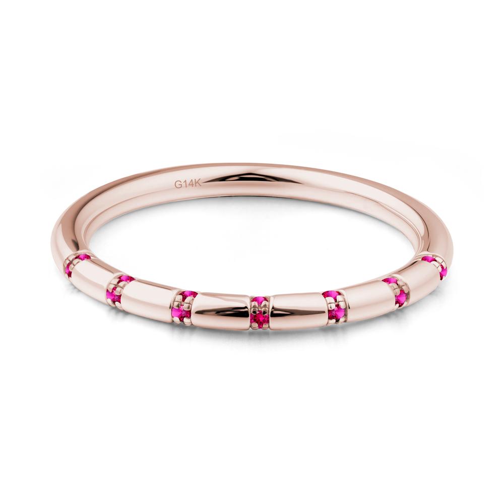 Simple Ruby Stackable Eternity Ring - LUO Jewelry #metal_14k rose gold