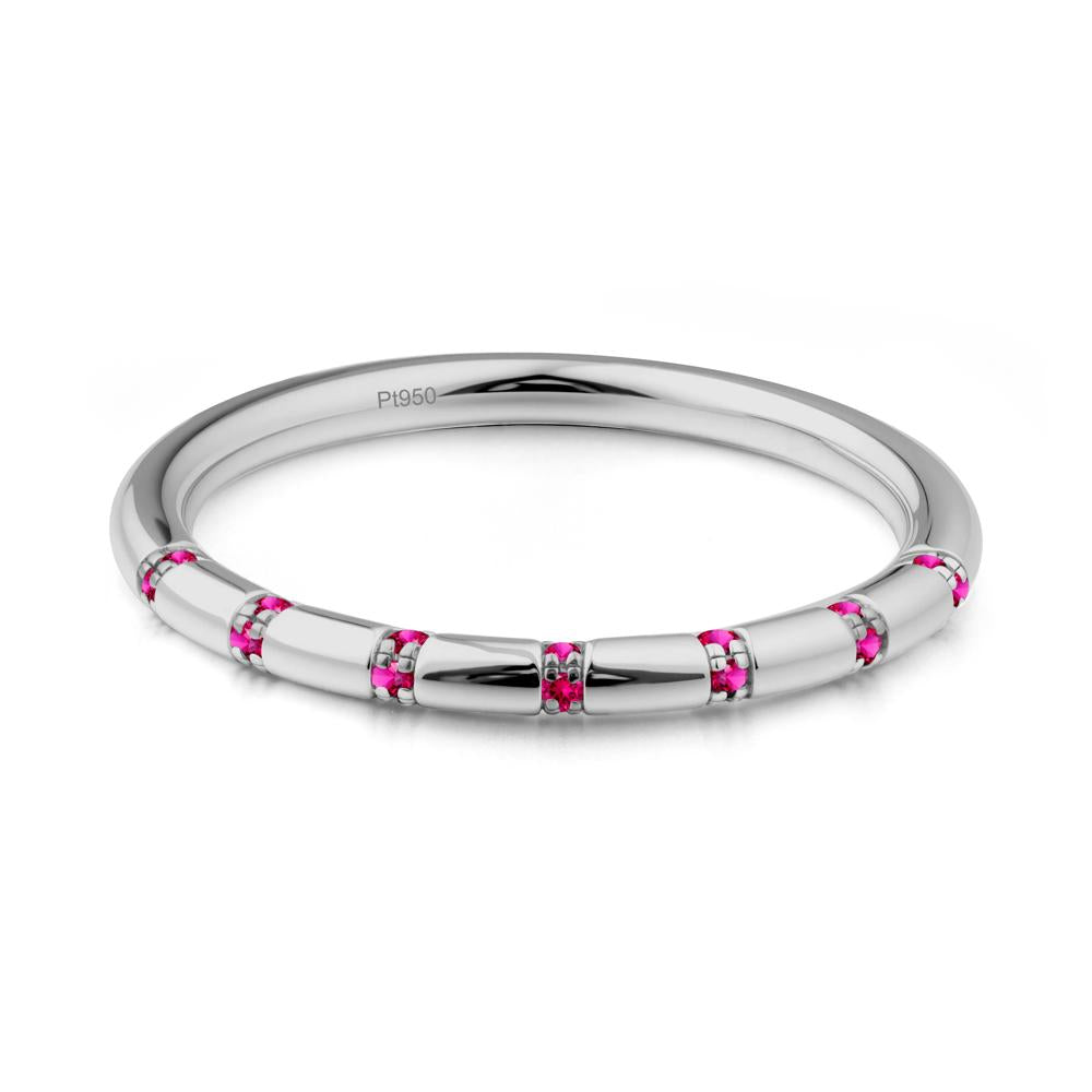 Simple Ruby Stackable Eternity Ring - LUO Jewelry #metal_platinum