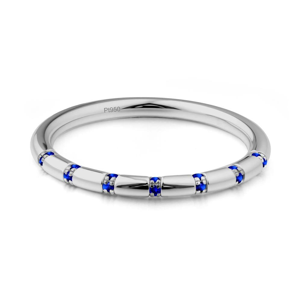 Sapphire Stackable Wedding Band - LUO Jewelry #metal_platinum