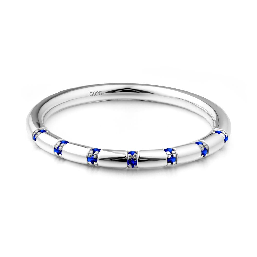 Sapphire Stackable Wedding Band - LUO Jewelry #metal_sterling silver