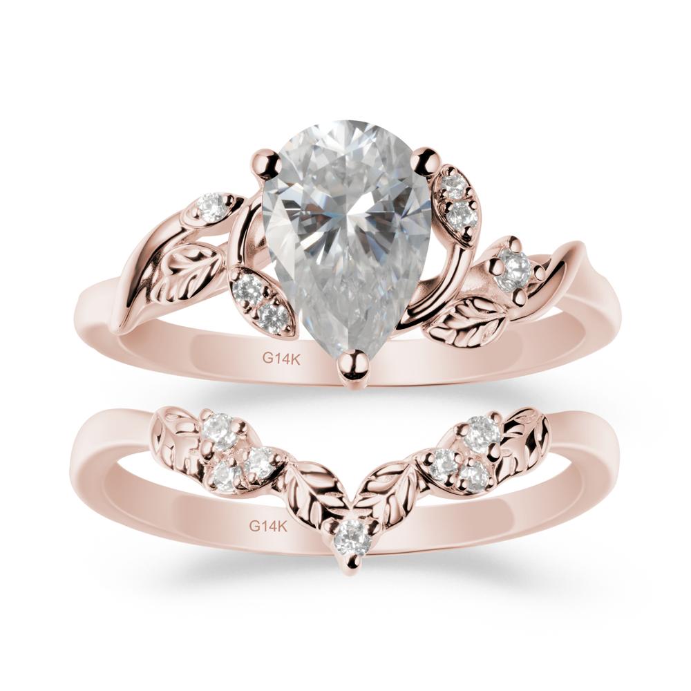 Leaf Inspired Moissanite Bridal Set - LUO Jewelry #metal_xxxxx