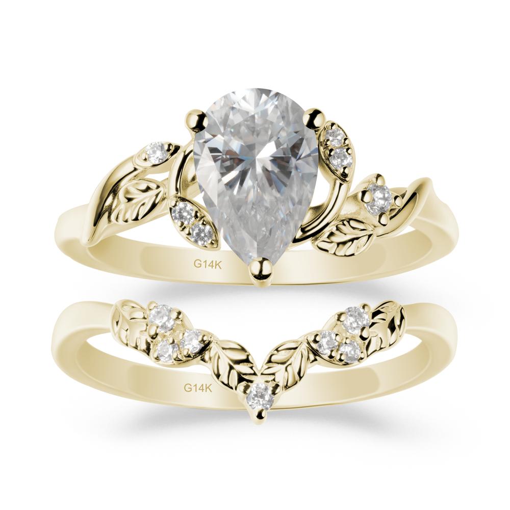 Leaf Inspired Moissanite Bridal Set - LUO Jewelry #metal_xxxxx