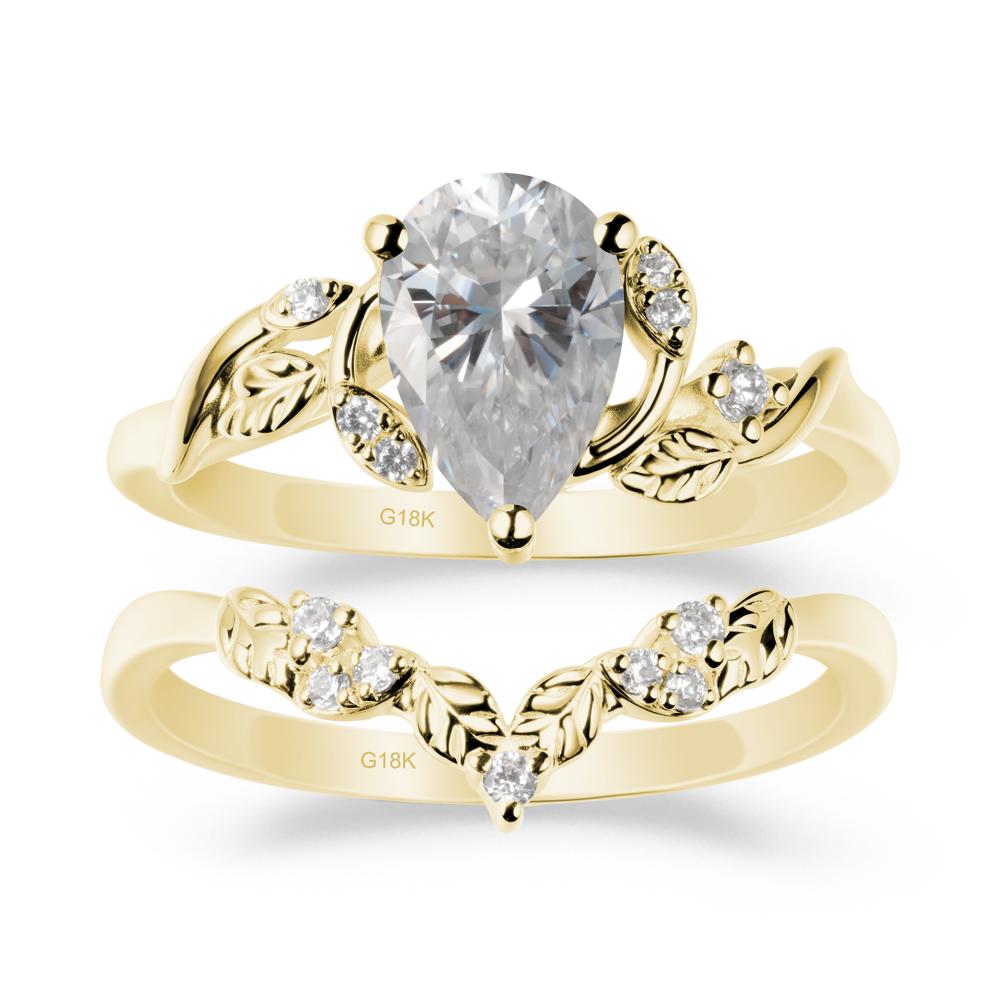 Leaf Inspired Moissanite Bridal Set - LUO Jewelry #metal_xxxxx