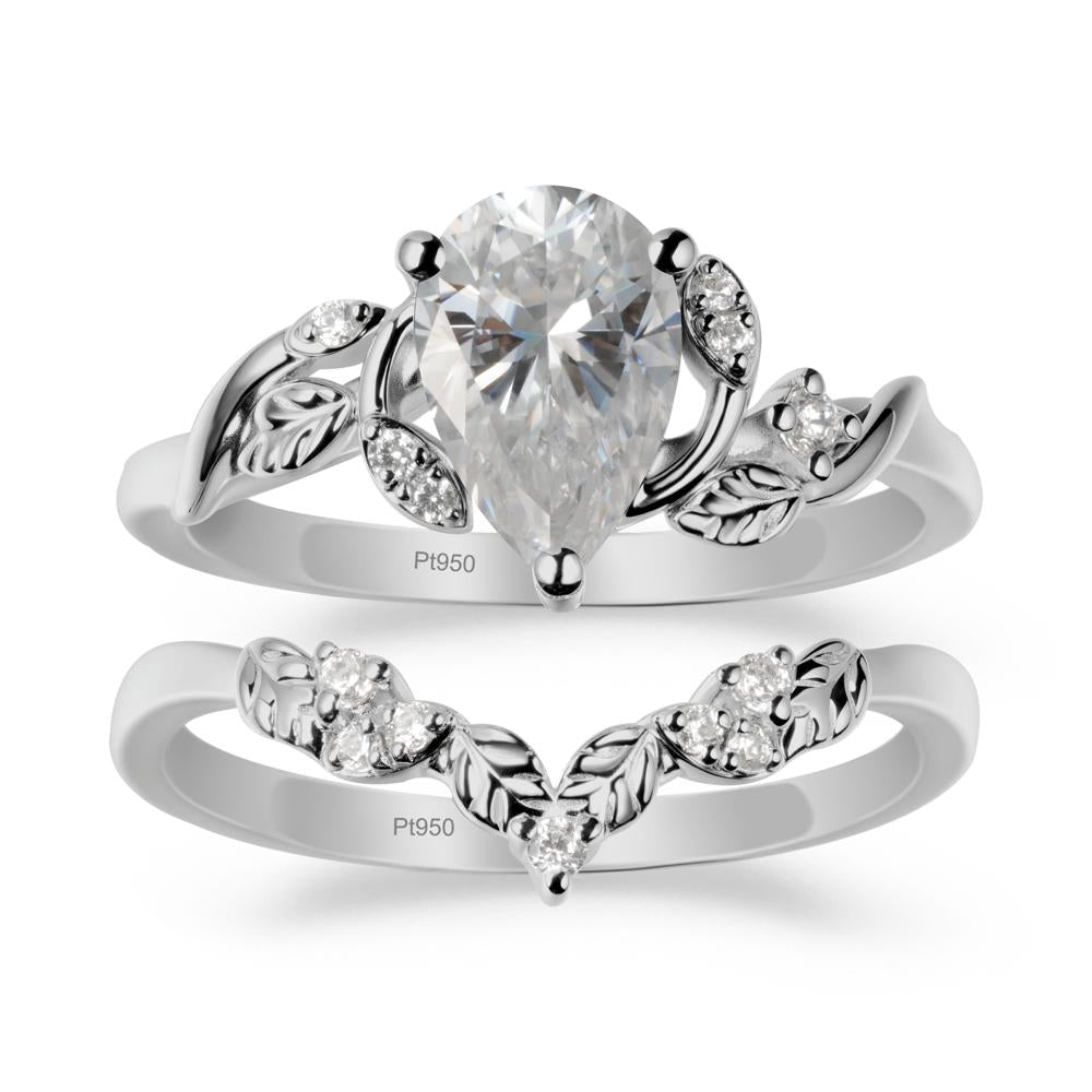 Leaf Inspired Moissanite Bridal Set - LUO Jewelry #metal_xxxxx