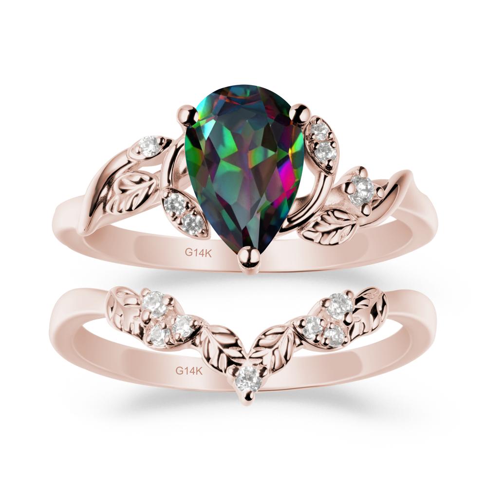 Leaf Inspired Mystic Topaz Bridal Set - LUO Jewelry #metal_xxxxx