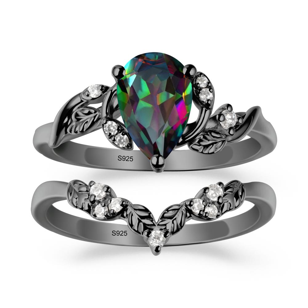 Leaf Inspired Mystic Topaz Bridal Set - LUO Jewelry #metal_xxxxx