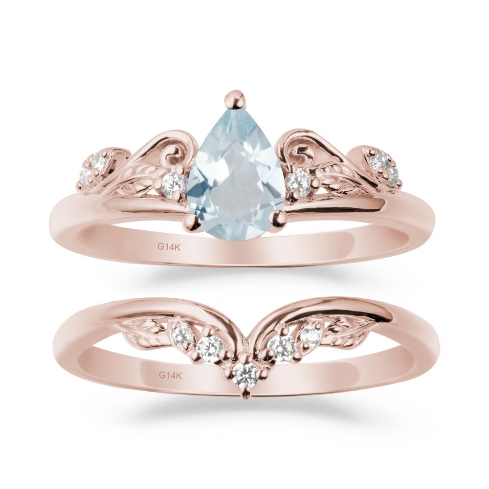 Vintage Vine Aquamarine Bridal Set - LUO Jewelry #metal_xxxxx