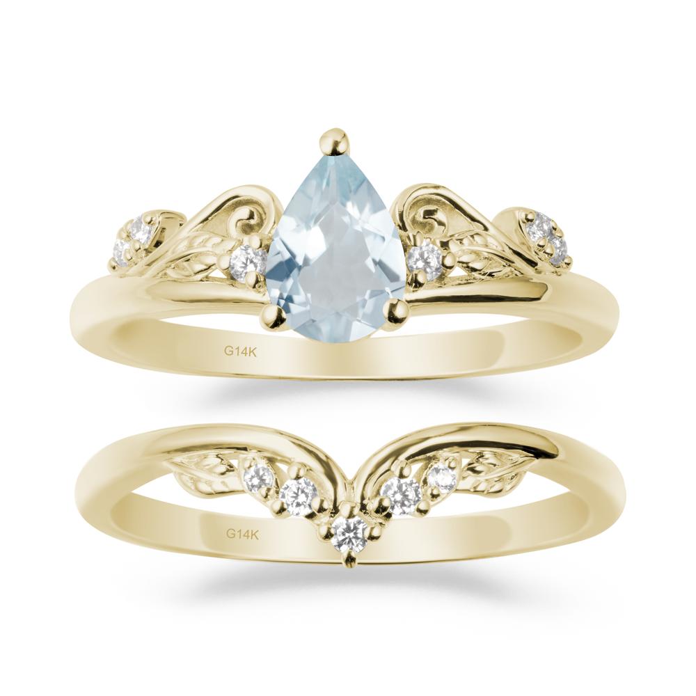 Vintage Vine Aquamarine Bridal Set - LUO Jewelry #metal_xxxxx