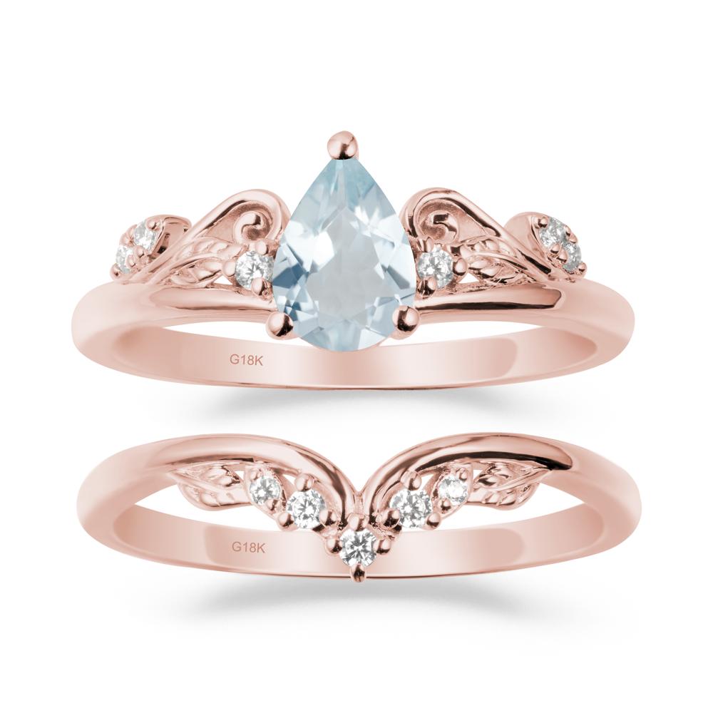 Vintage Vine Aquamarine Bridal Set - LUO Jewelry #metal_xxxxx