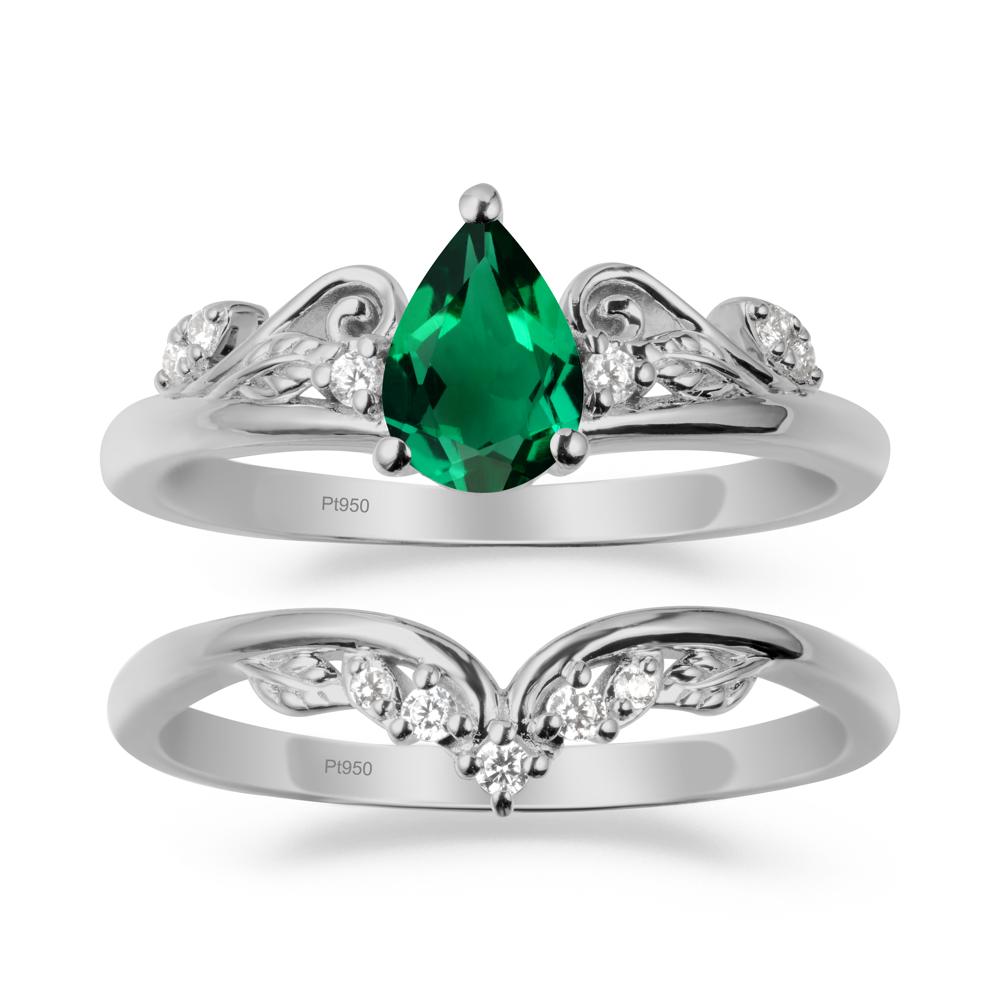 Teardrop Emerald Promise Ring Set - LUO Jewelry #metal_xxxxx