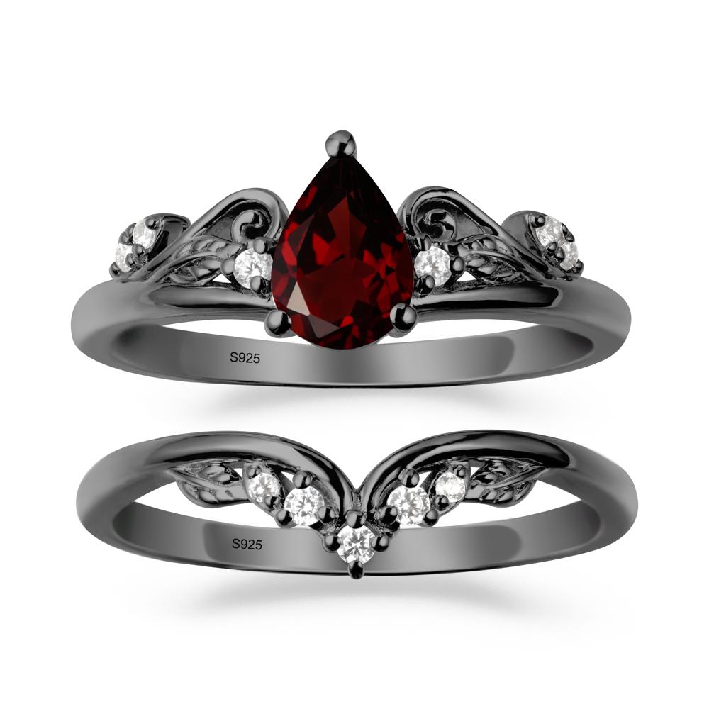 Vintage Vine Garnet Bridal Set - LUO Jewelry #metal_xxxxx