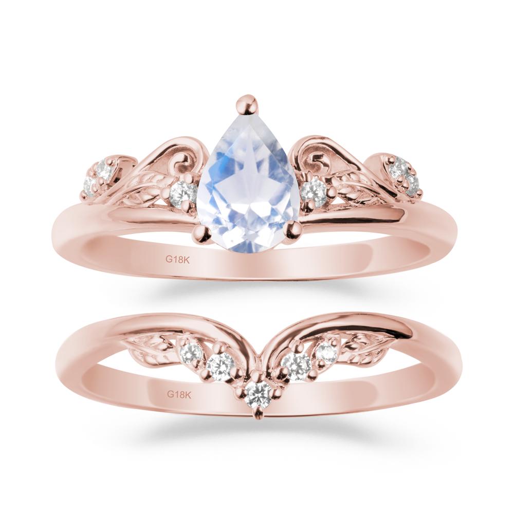 Teardrop Moonstone Promise Ring Set - LUO Jewelry #metal_xxxxx