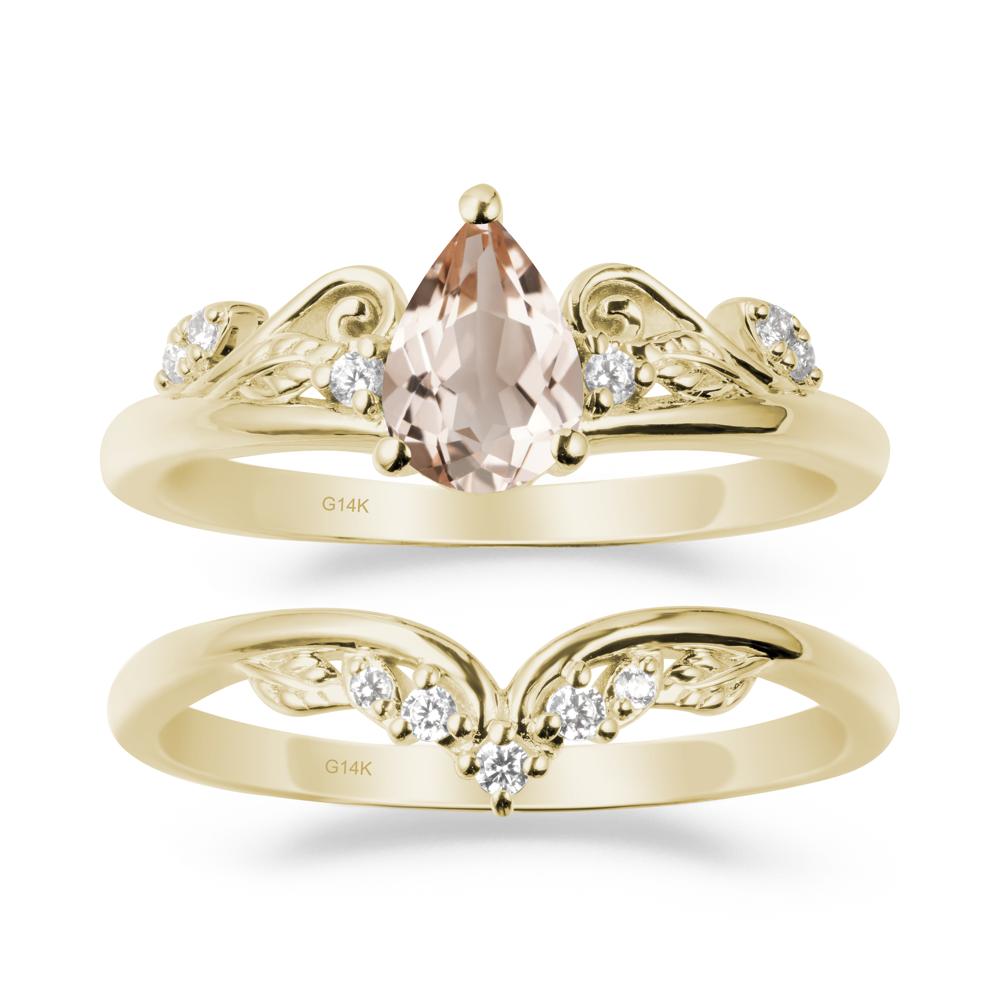 Vintage Vine Morganite Bridal Set - LUO Jewelry #metal_xxxxx