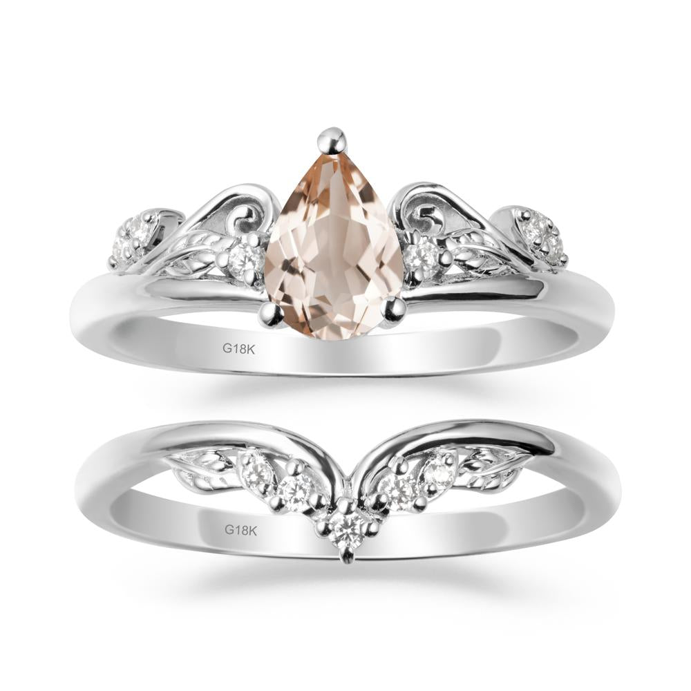 Vintage Vine Morganite Bridal Set - LUO Jewelry #metal_xxxxx