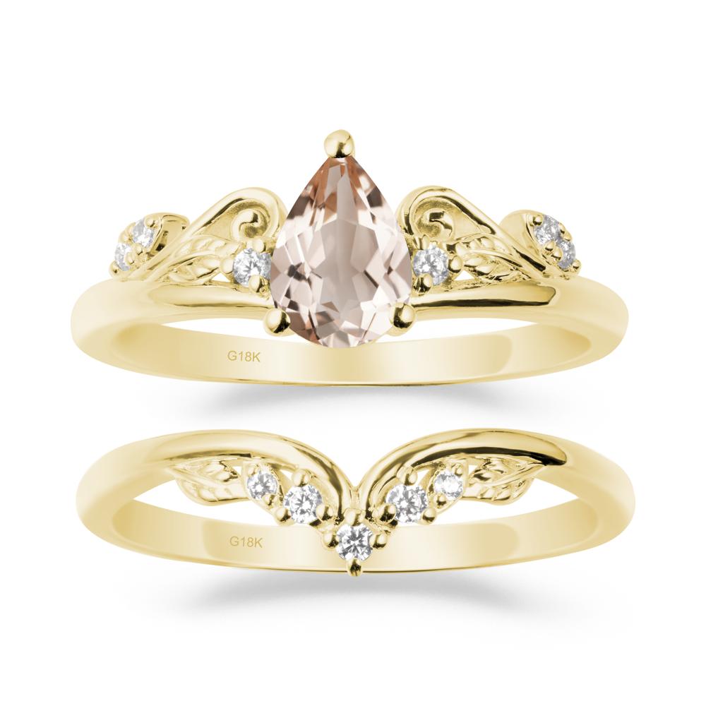 Vintage Vine Morganite Bridal Set - LUO Jewelry #metal_xxxxx