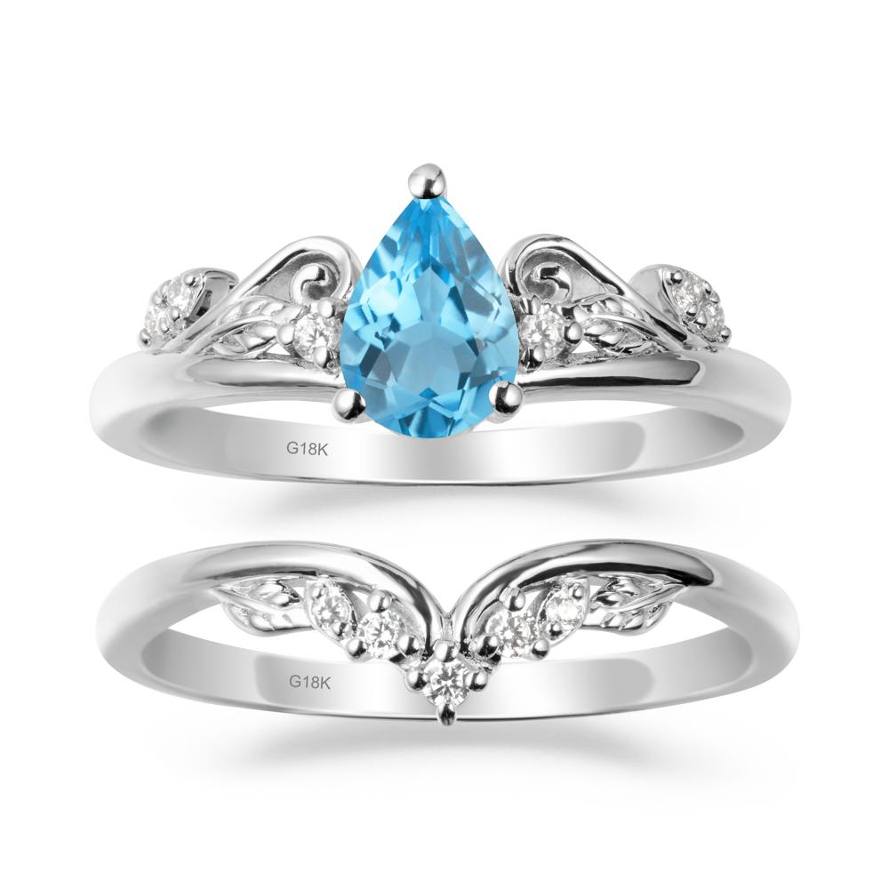 Vintage Vine Swiss Blue Topaz Bridal Set - LUO Jewelry #metal_xxxxx