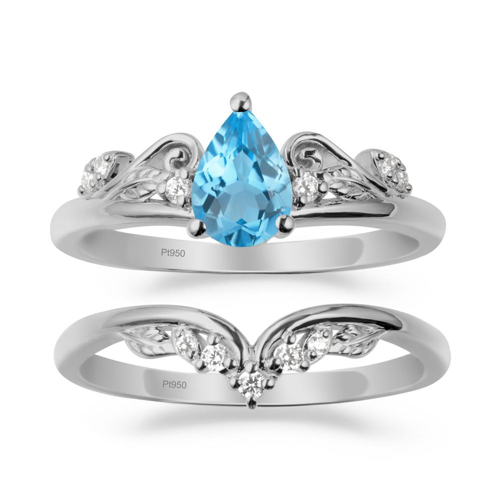 Vintage Vine Swiss Blue Topaz Bridal Set - LUO Jewelry #metal_xxxxx