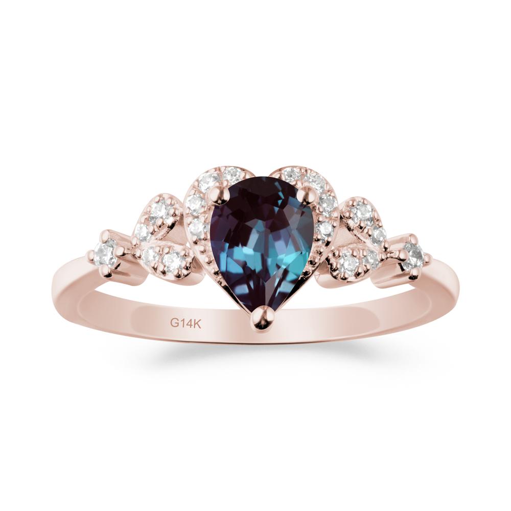 Pear Shaped Alexandrite Statement Ring - LUO Jewelry #metal_14k rose gold