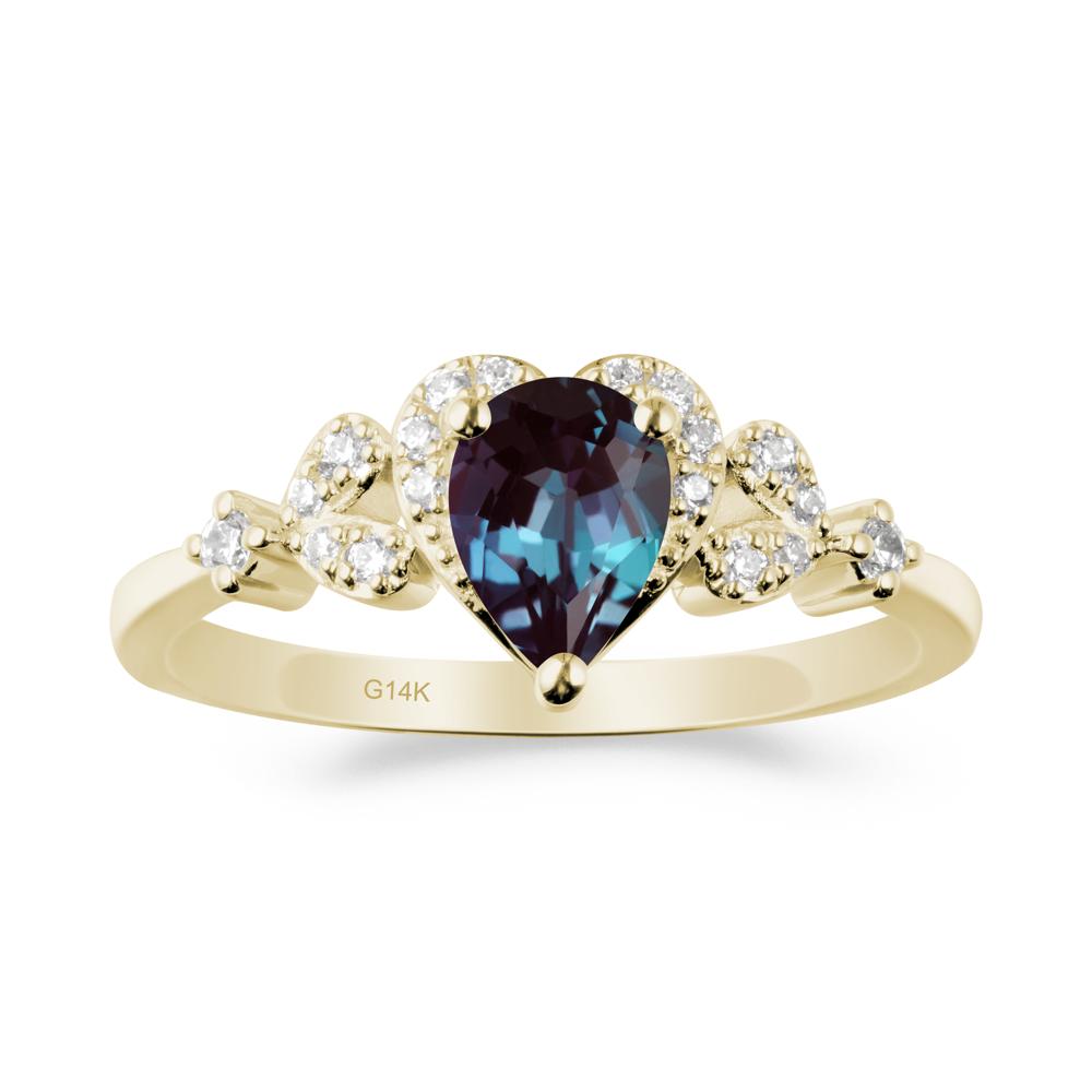 Pear Shaped Alexandrite Statement Ring - LUO Jewelry #metal_14k yellow gold