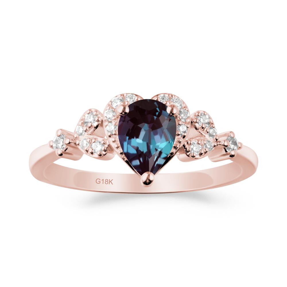 Pear Shaped Alexandrite Statement Ring - LUO Jewelry #metal_18k rose gold