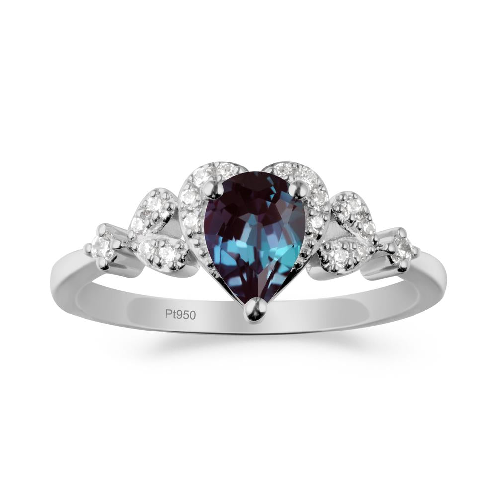 Pear Shaped Alexandrite Statement Ring - LUO Jewelry #metal_platinum