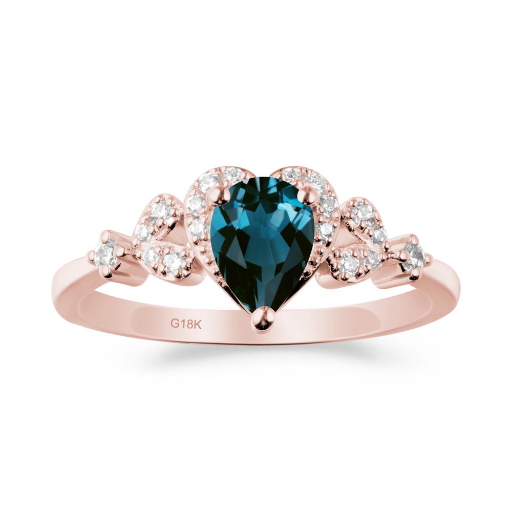 Pear Shaped London Blue Topaz Statement Ring - LUO Jewelry #metal_18k rose gold