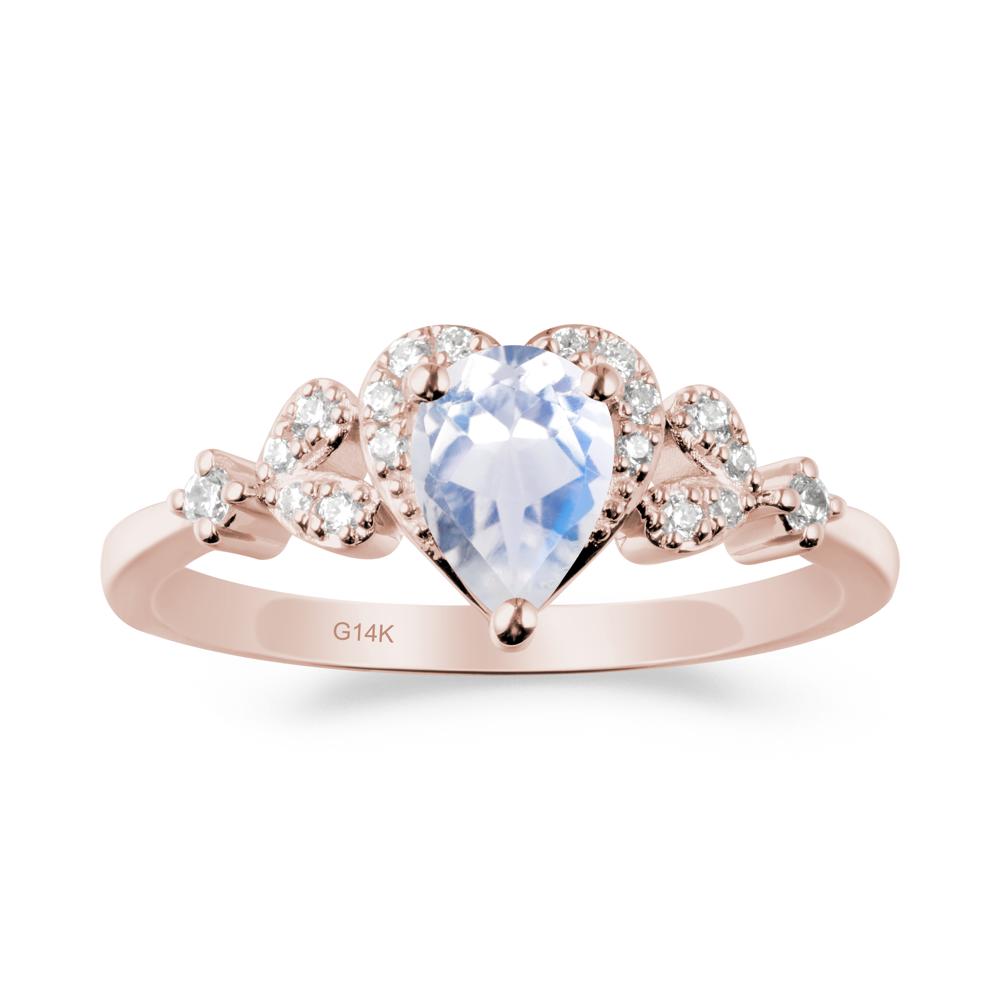 Pear Shaped Moonstone Statement Ring - LUO Jewelry #metal_14k rose gold