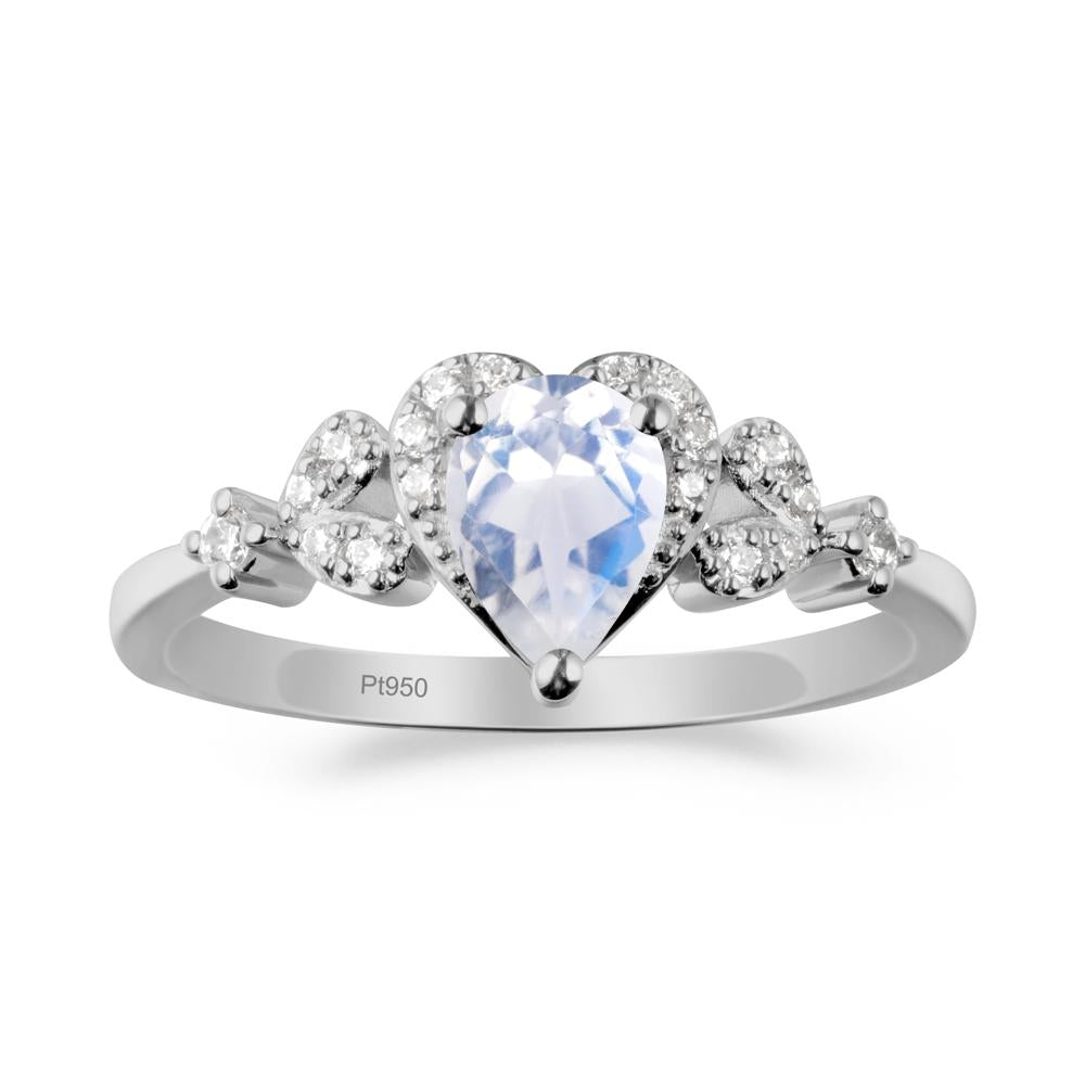 Pear Shaped Moonstone Statement Ring - LUO Jewelry #metal_platinum