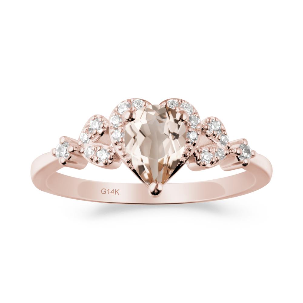 Pear Shaped Morganite Statement Ring - LUO Jewelry #metal_14k rose gold
