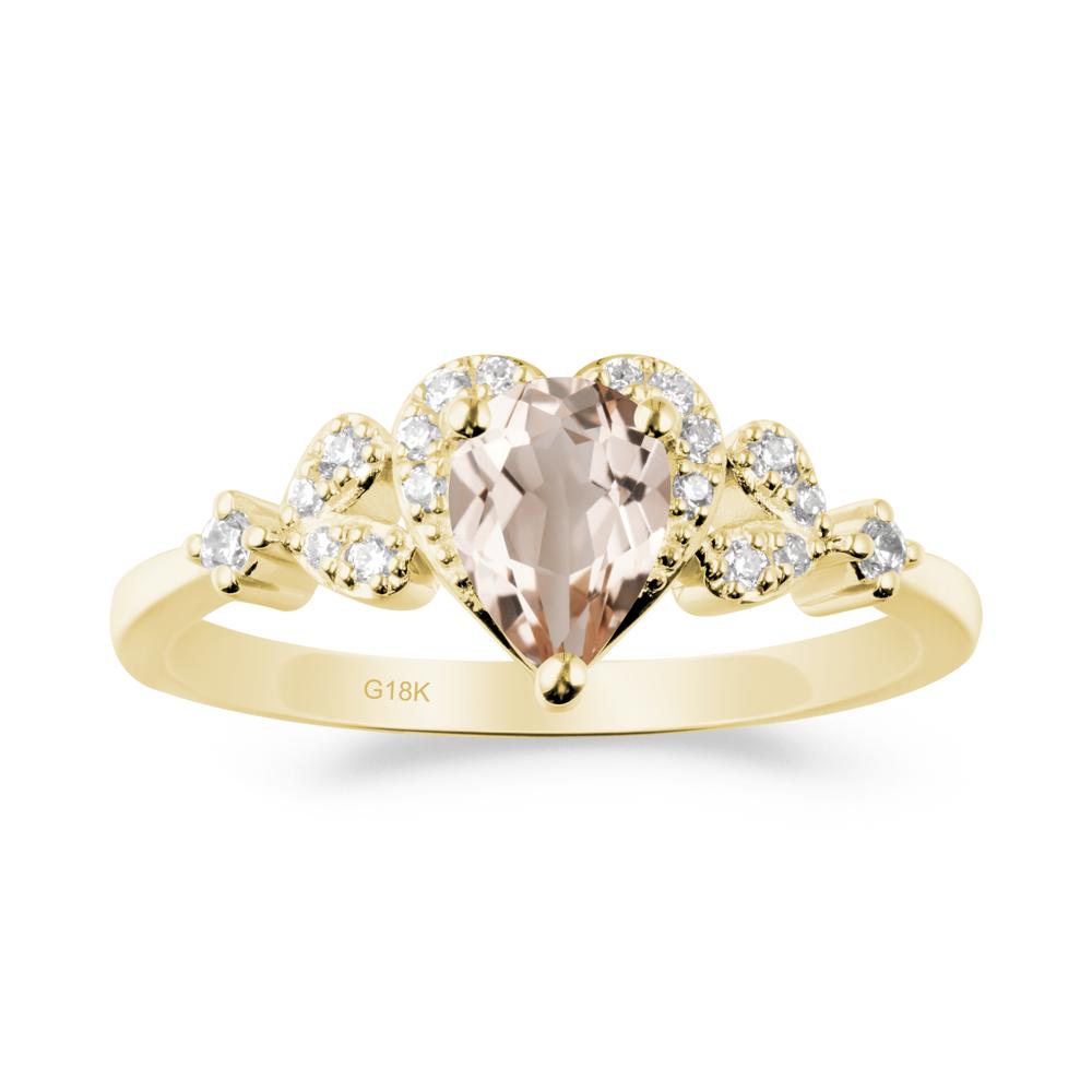 Pear Shaped Morganite Statement Ring - LUO Jewelry #metal_18k yellow gold