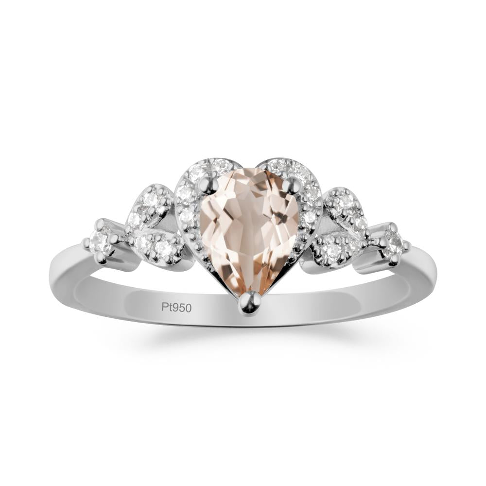 Pear Shaped Morganite Statement Ring - LUO Jewelry #metal_platinum