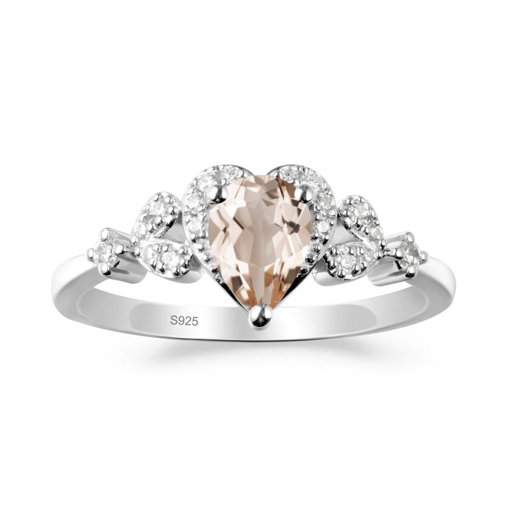 Pear Shaped Morganite Statement Ring - LUO Jewelry #metal_sterling silver