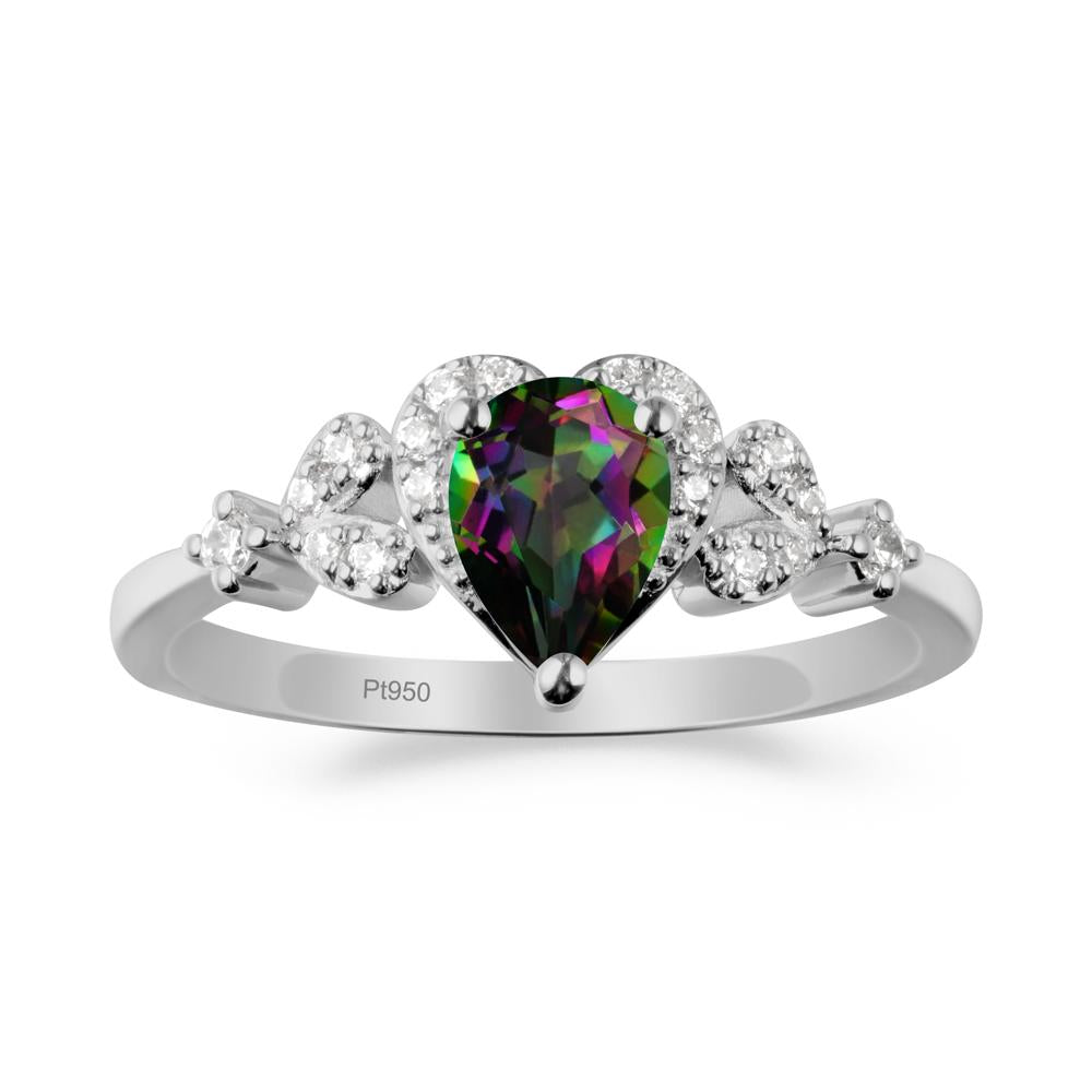 Pear Shaped Mystic Topaz Heart Ring - LUO Jewelry #metal_platinum