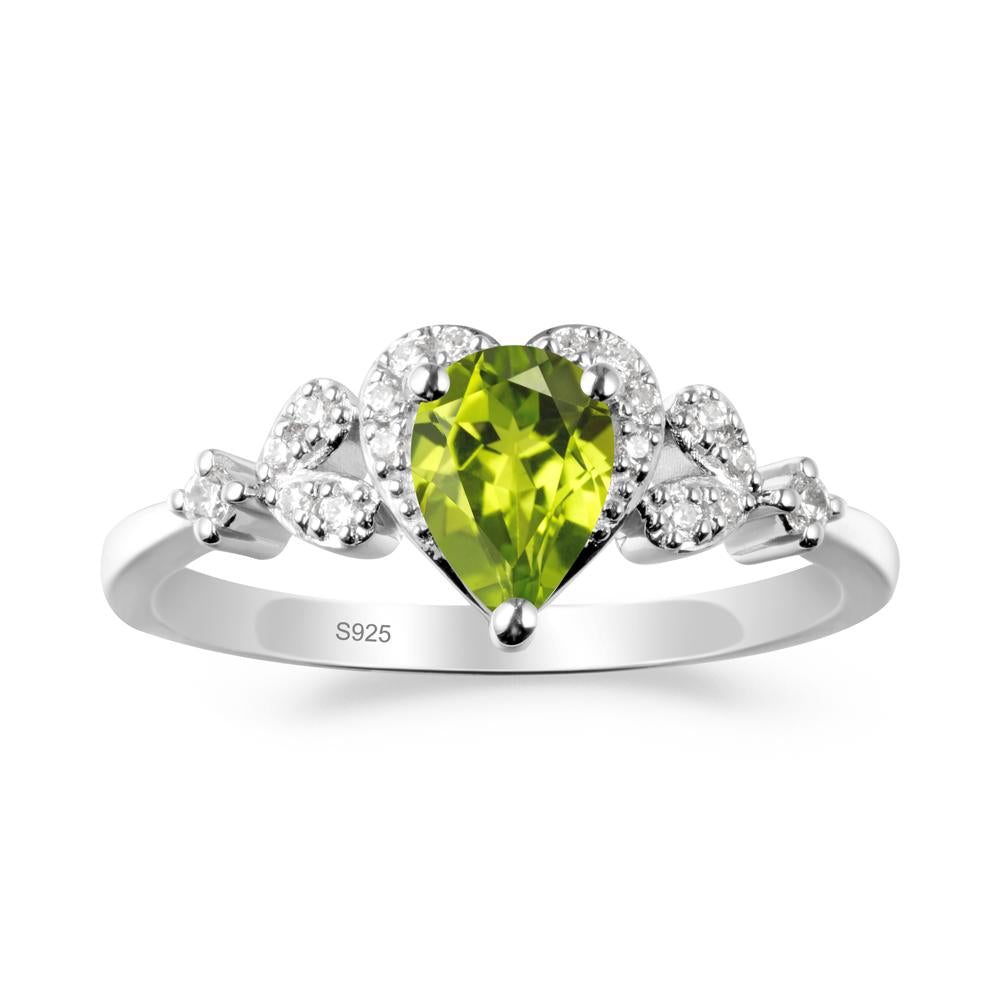Pear Shaped Peridot Statement Ring - LUO Jewelry #metal_sterling silver