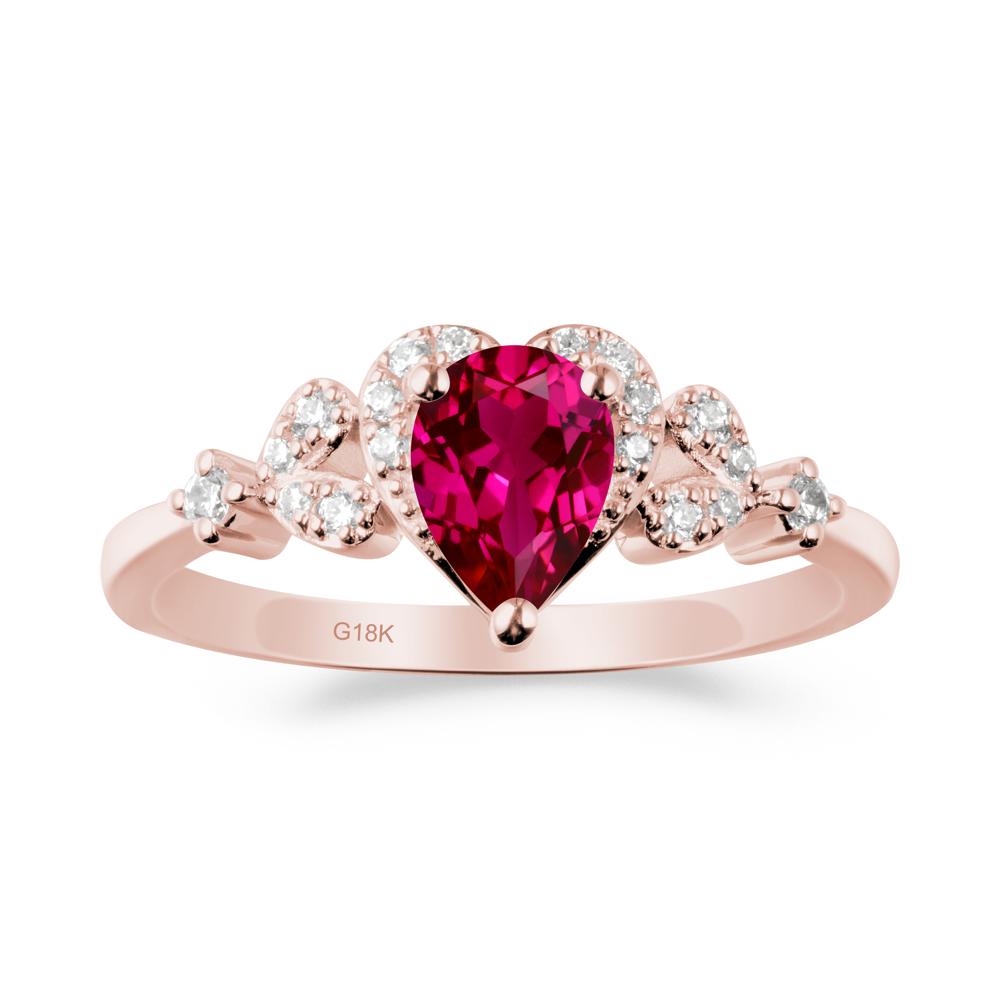 Pear Shaped Ruby Statement Ring - LUO Jewelry #metal_18k rose gold