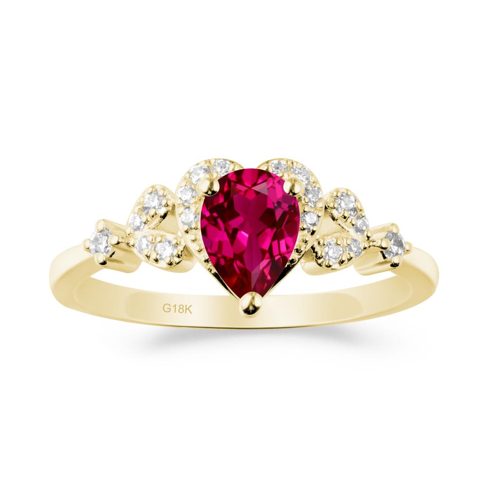 Pear Shaped Ruby Statement Ring - LUO Jewelry #metal_18k yellow gold