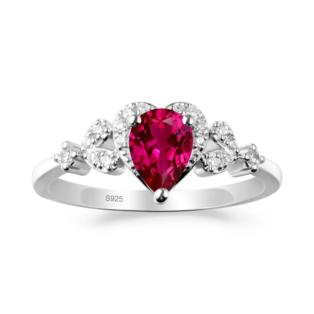 Pear Shaped Ruby Statement Ring - LUO Jewelry #metal_sterling silver