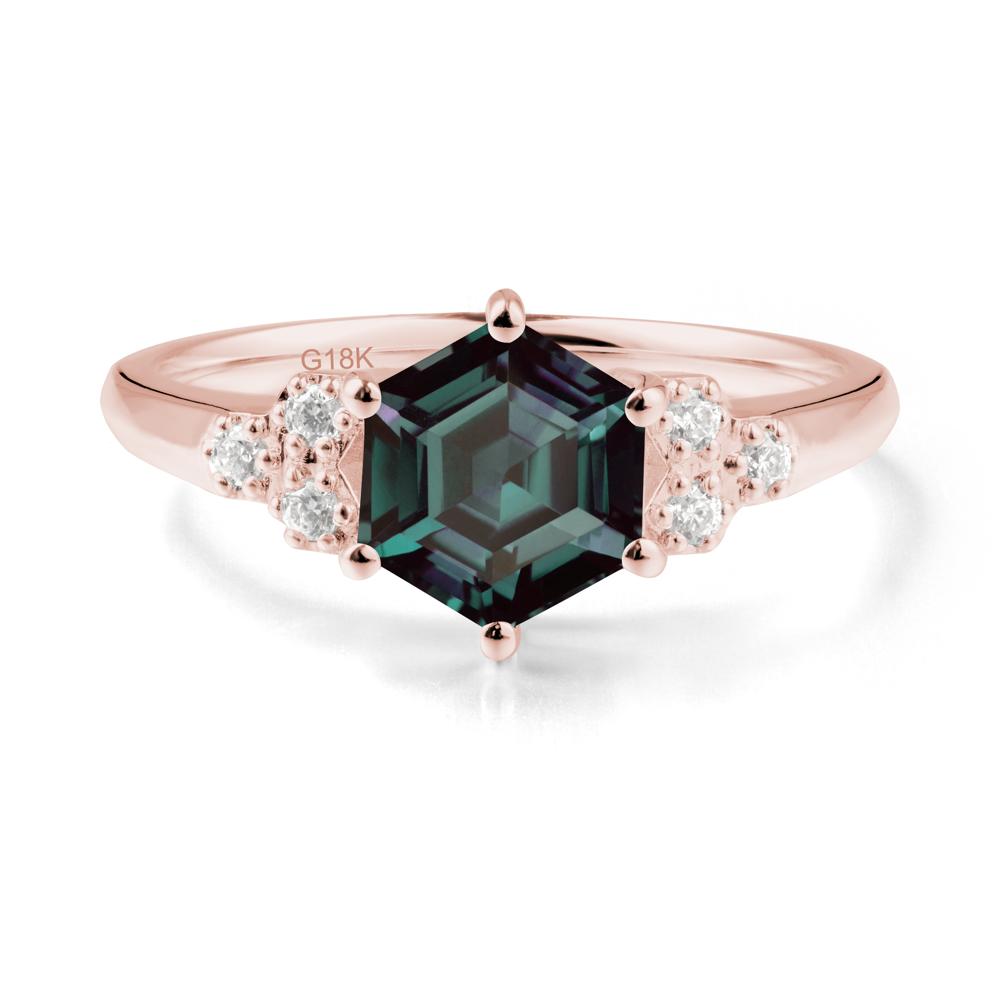Hexagon Alexandrite Statement Ring - LUO Jewelry #metal_18k rose gold