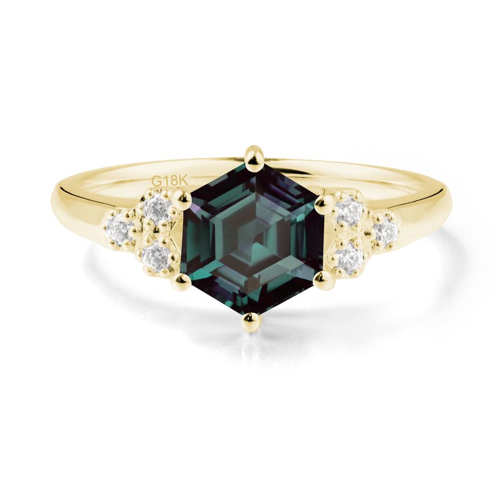 Hexagon Alexandrite Statement Ring - LUO Jewelry #metal_18k yellow gold