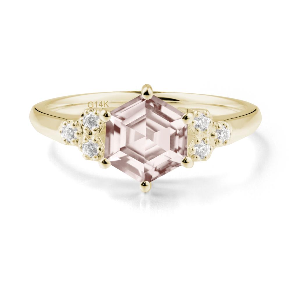 Hexagon Morganite Statement Ring - LUO Jewelry #metal_14k yellow gold