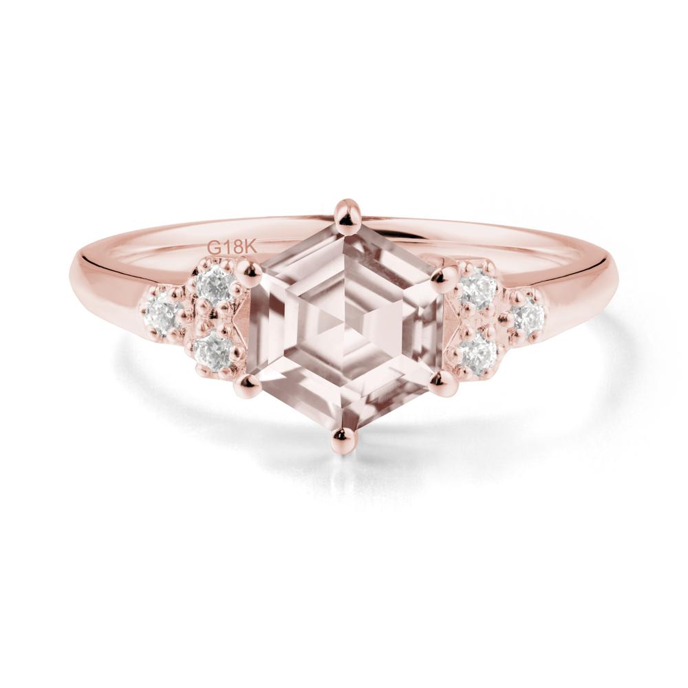 Hexagon Morganite Statement Ring - LUO Jewelry #metal_18k rose gold