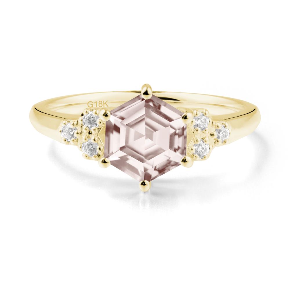 Hexagon Morganite Statement Ring - LUO Jewelry #metal_18k yellow gold
