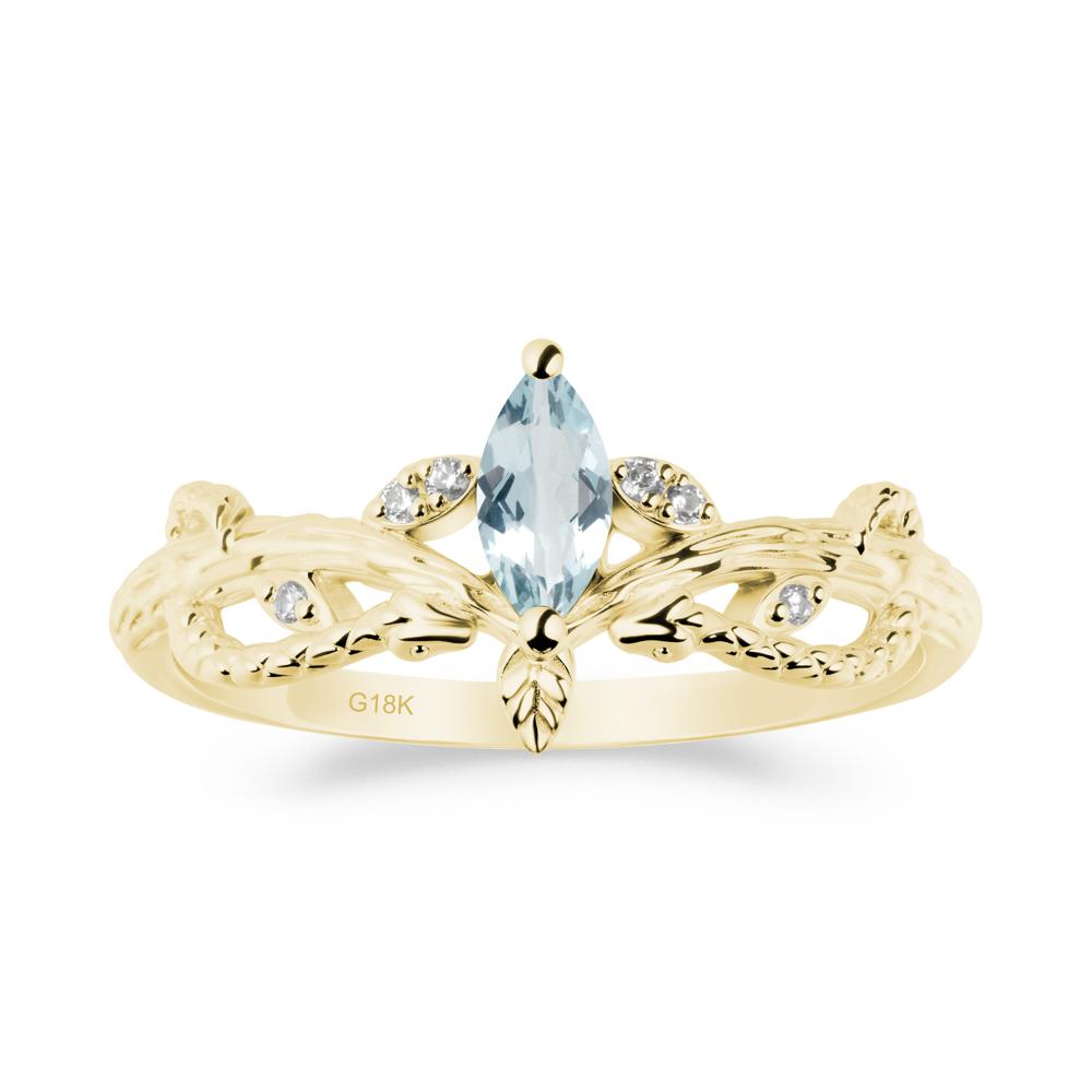 Aquamarine Intertwined Band Engagement Ring - LUO Jewelry #metal_18k yellow gold